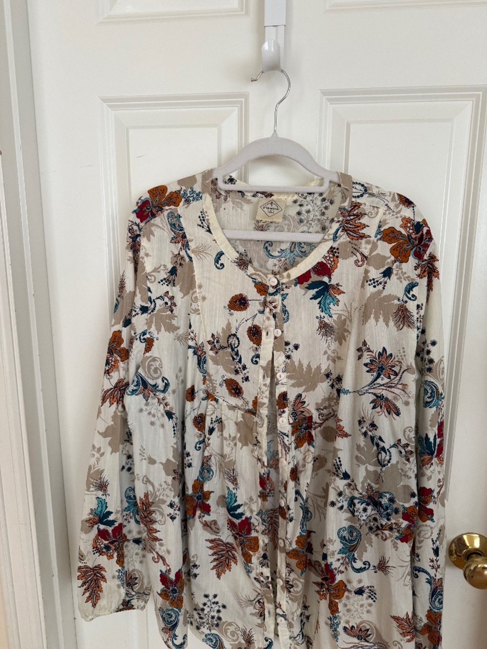 st johns bay blouse xxl multi-color flowers